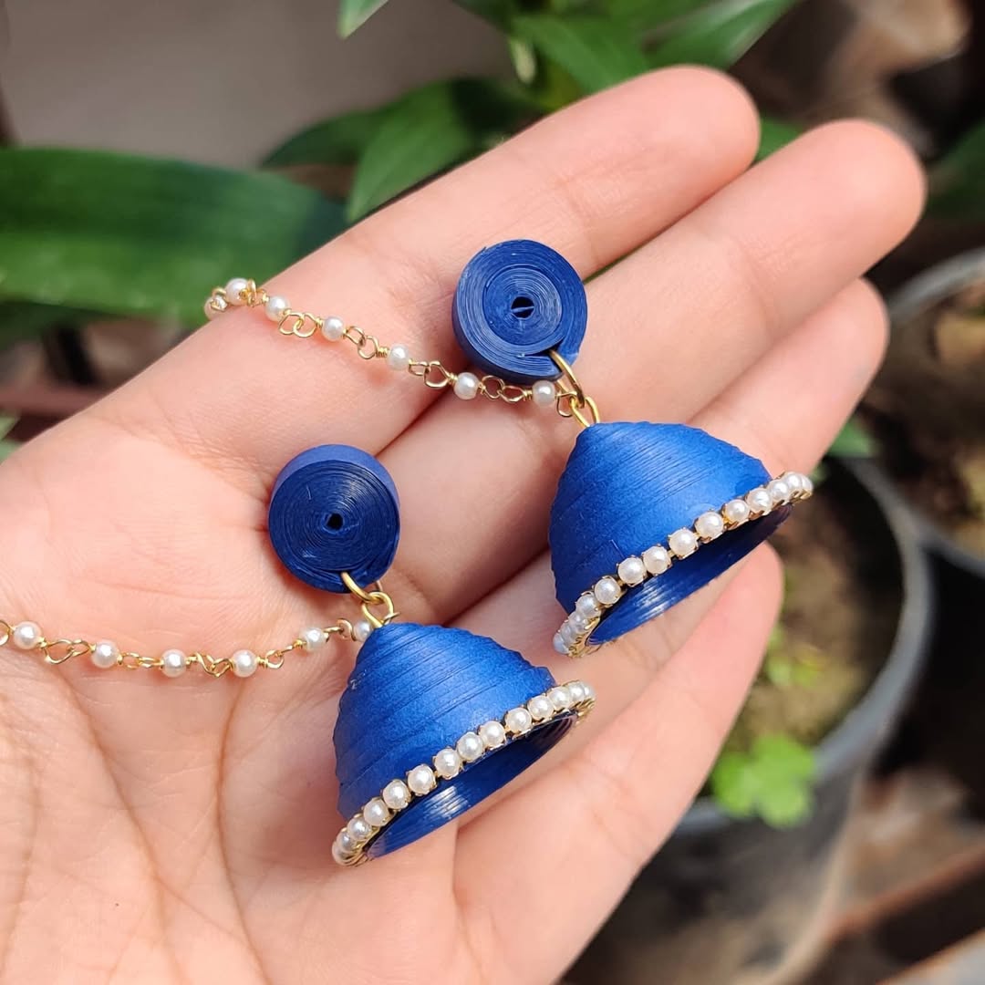 Royal Pearl paper quilling Jhumki