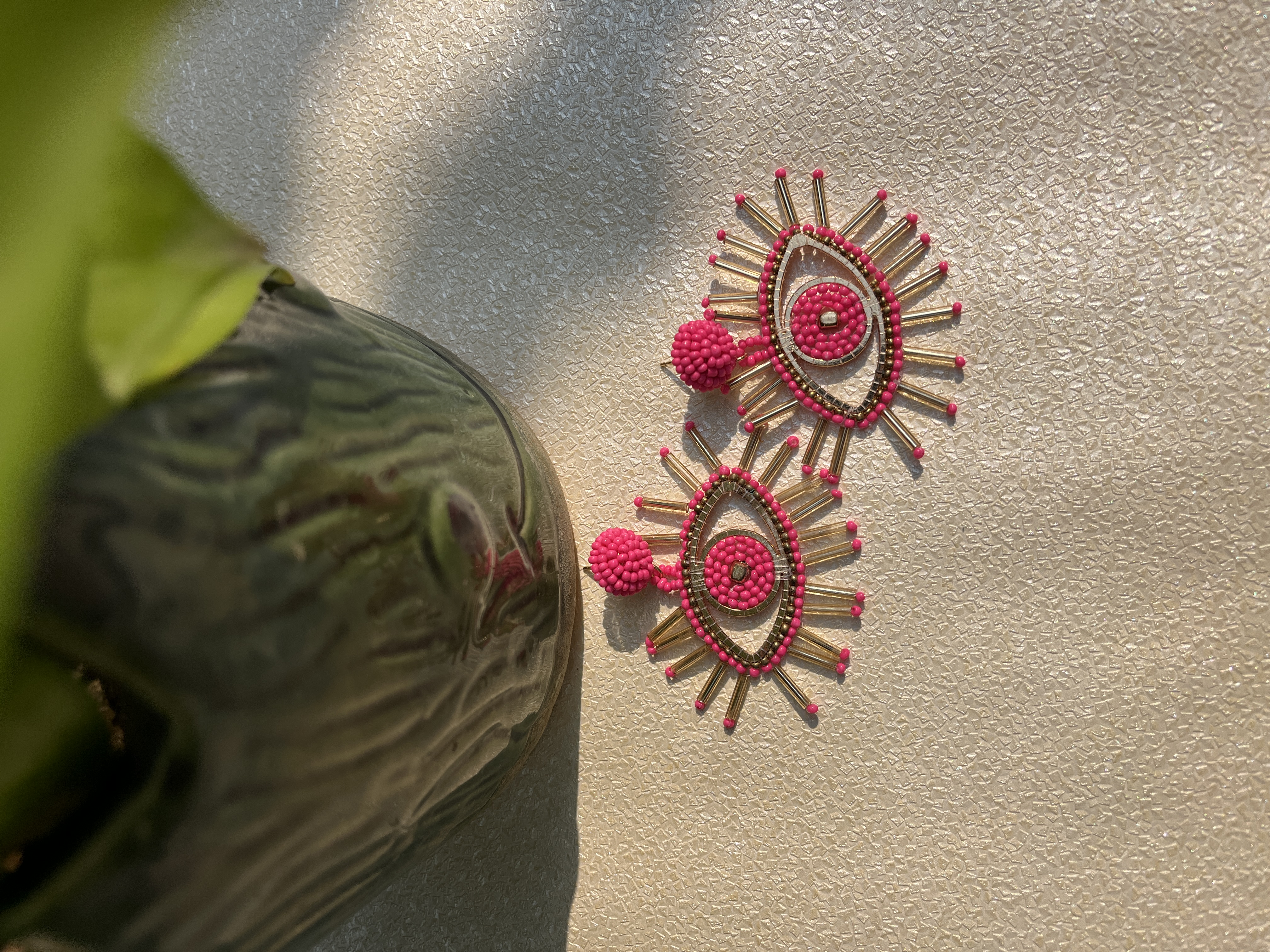 Pink Aura Handmade Beaded Earrings 💕✨