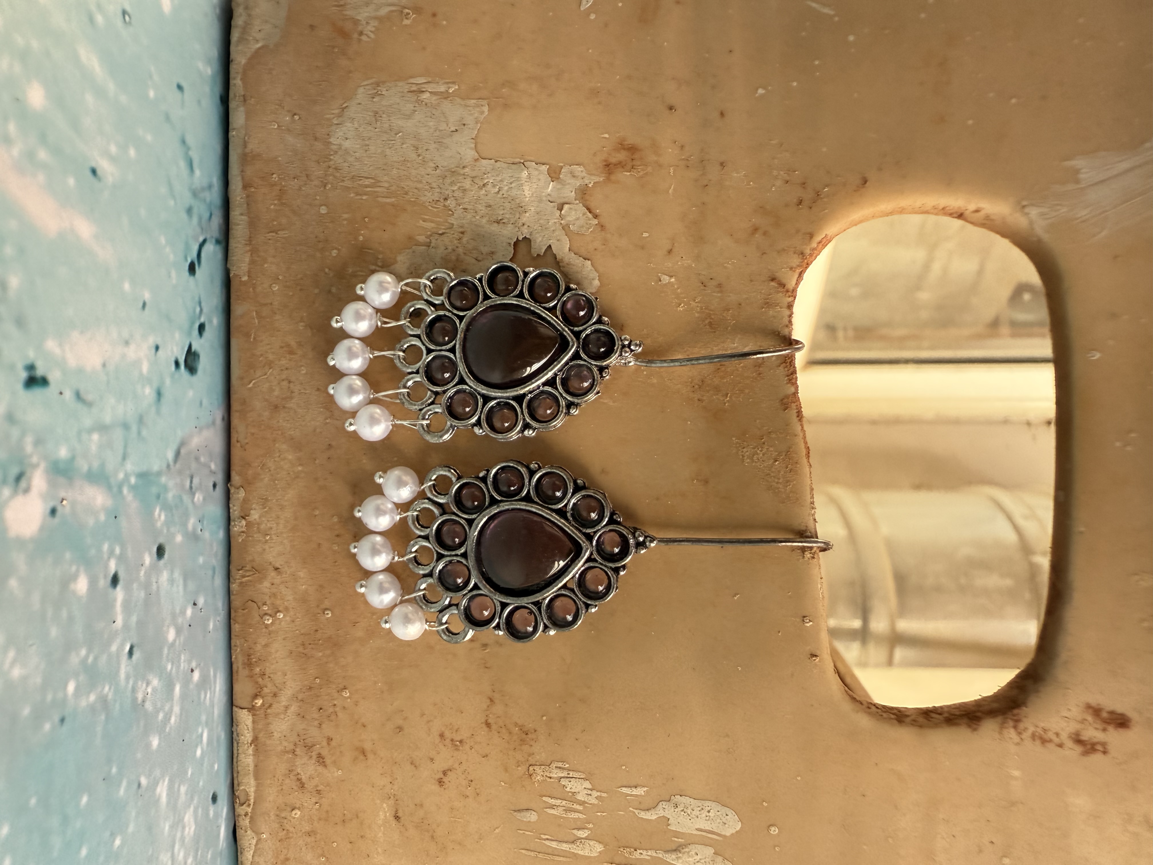 Lavender Luxe Silver Oxidised Earrings