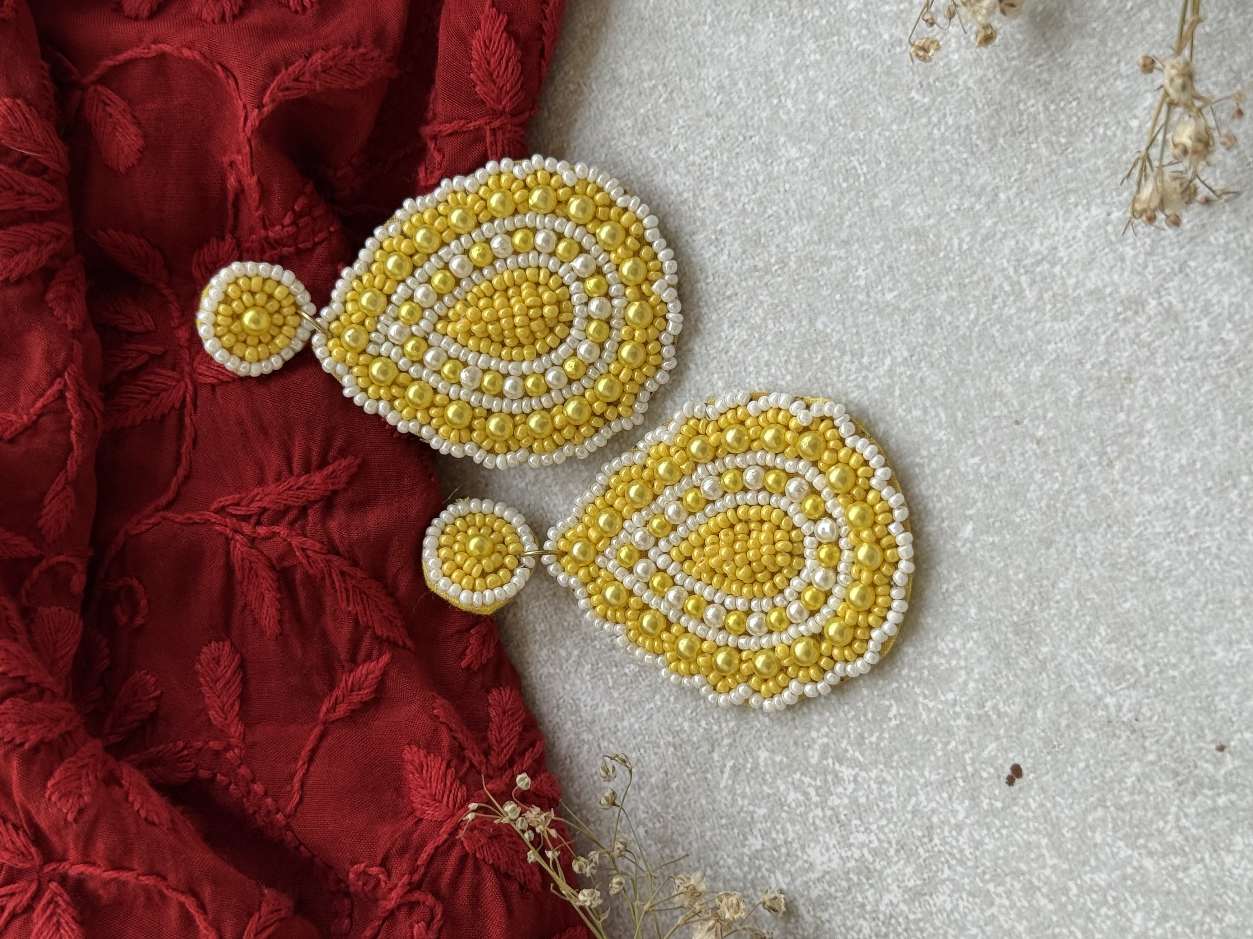 Golden Garba Handmade beaded earrings