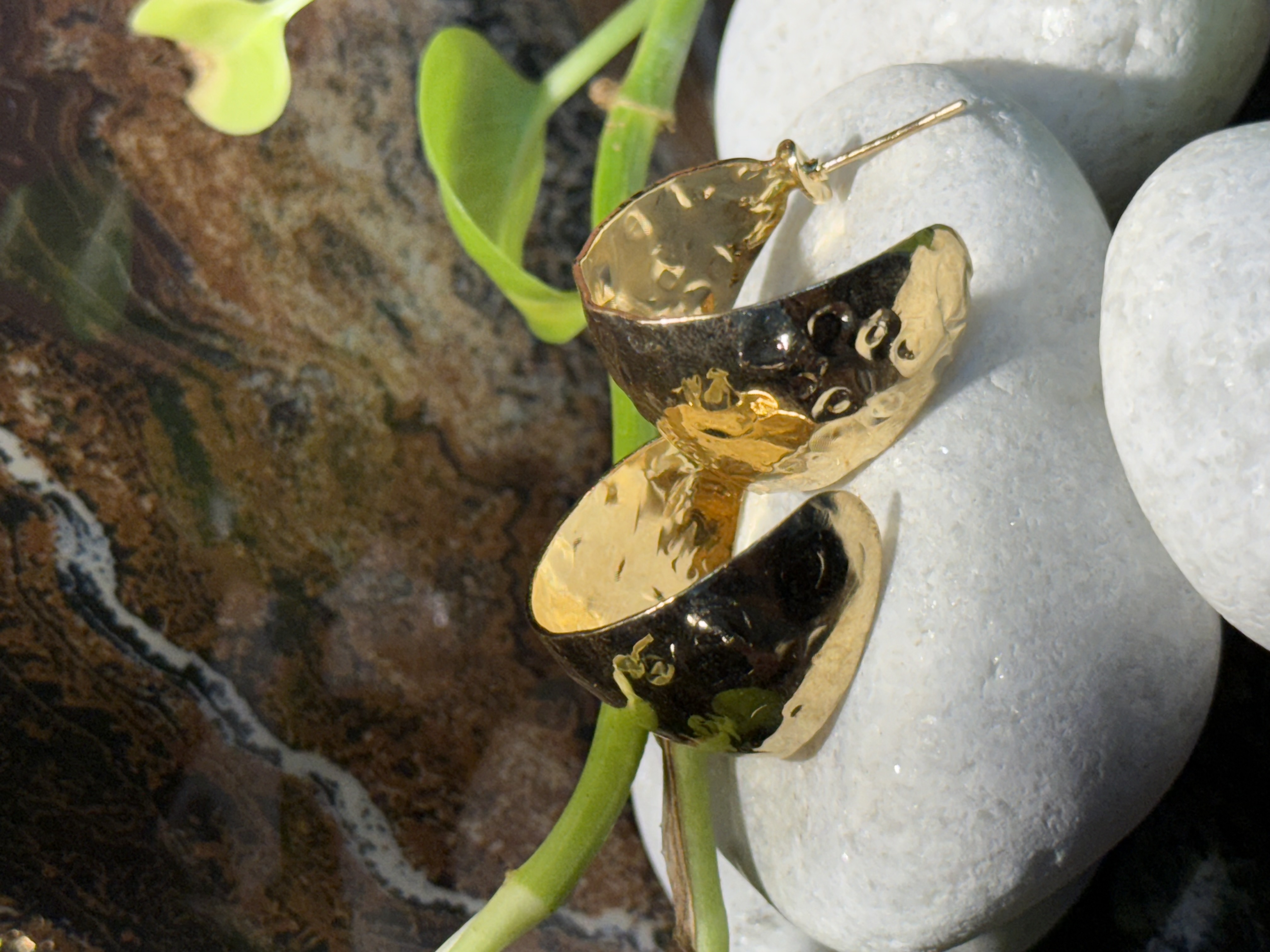 Gold Satin sleek anti tarnish earrings