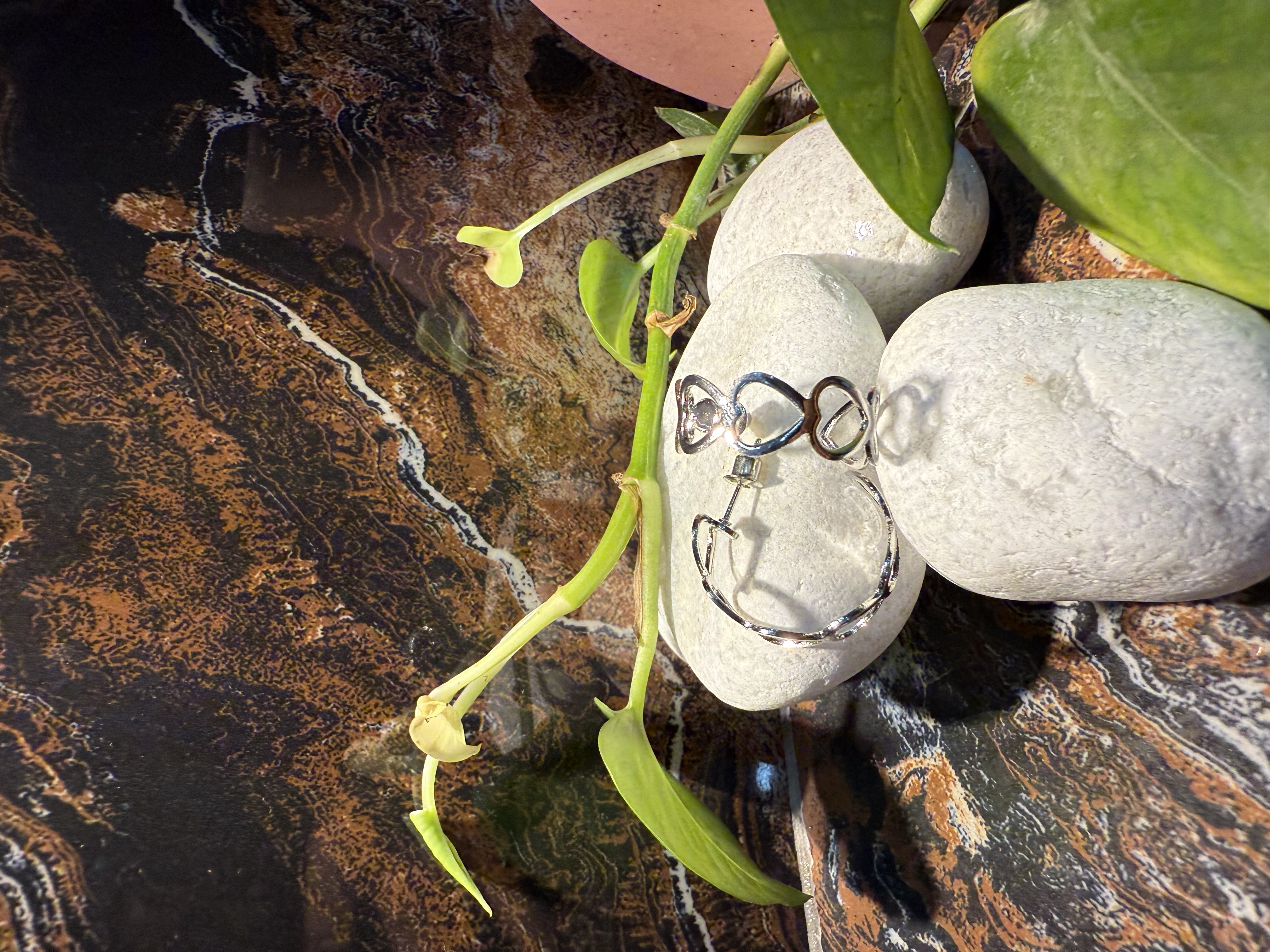 Silver heartpop anti tarnish earrings