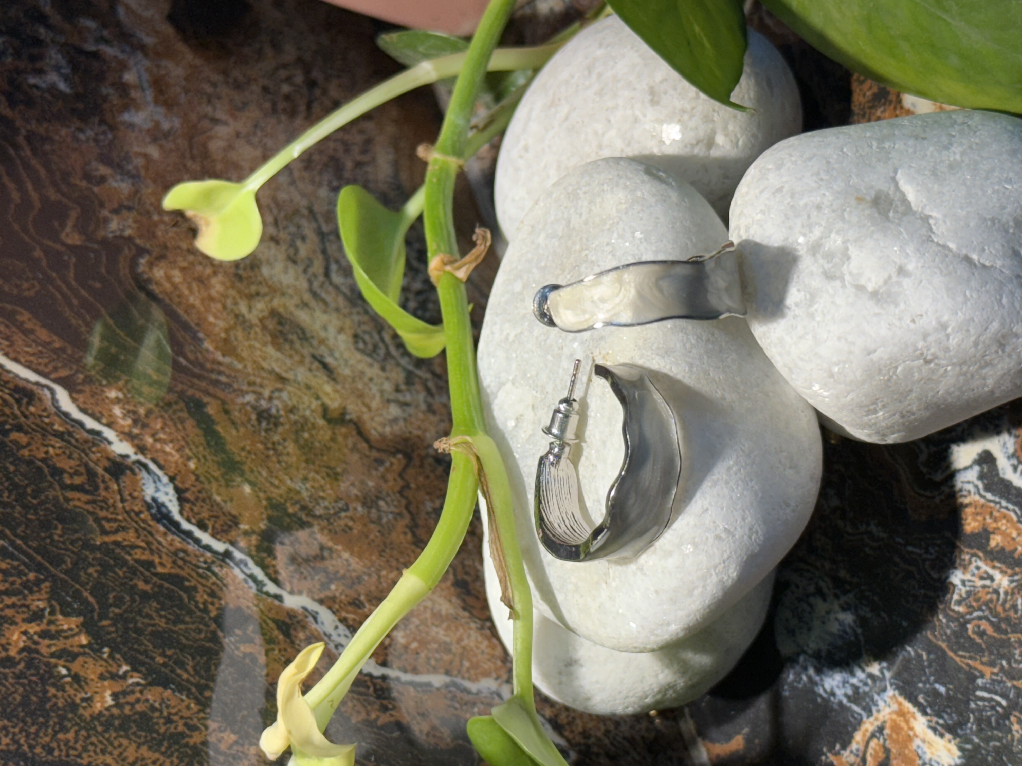 Silver Molten Chic Anti tarnish earrings