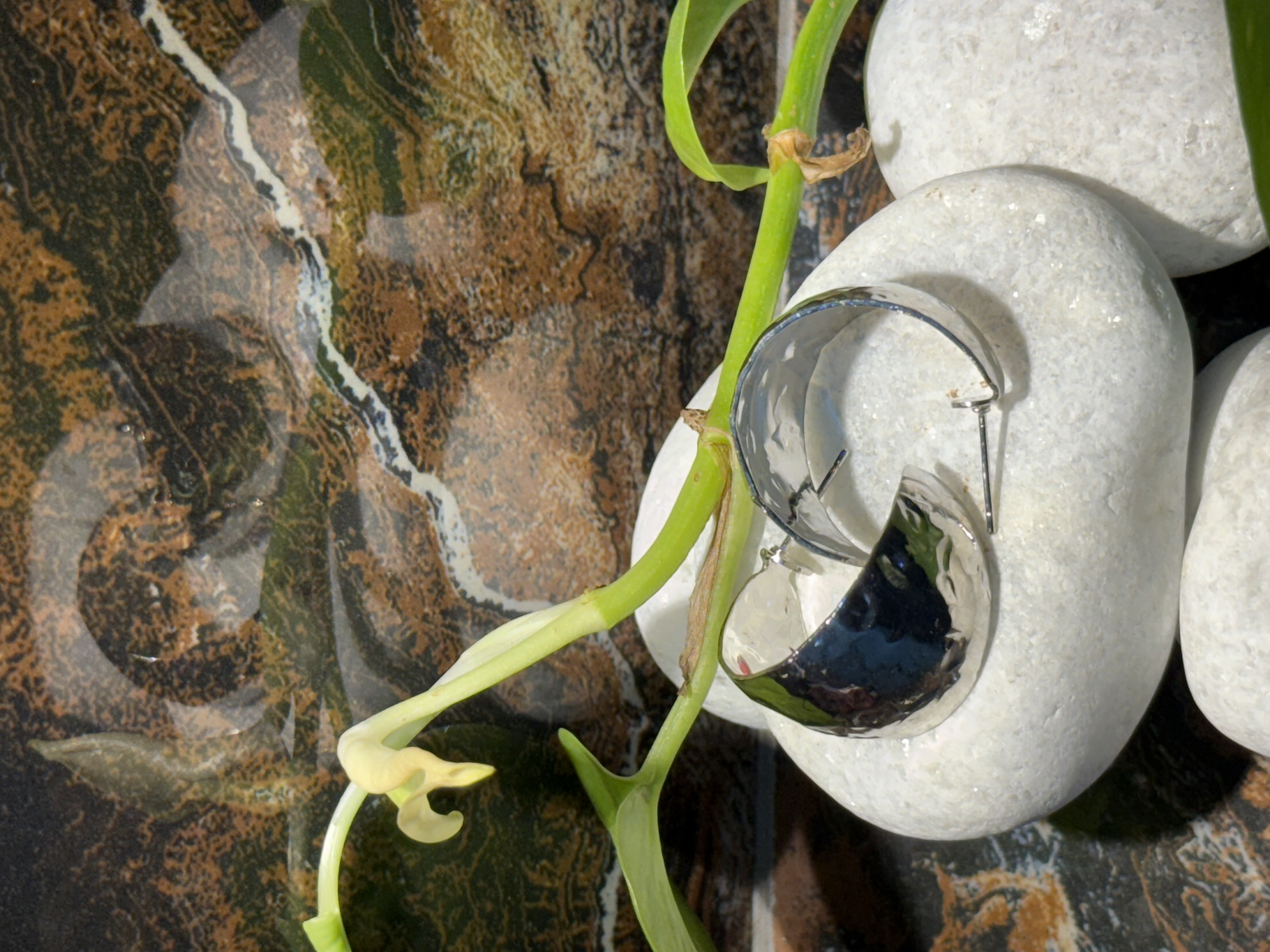 Silver Satin sleek anti tarnish earrings