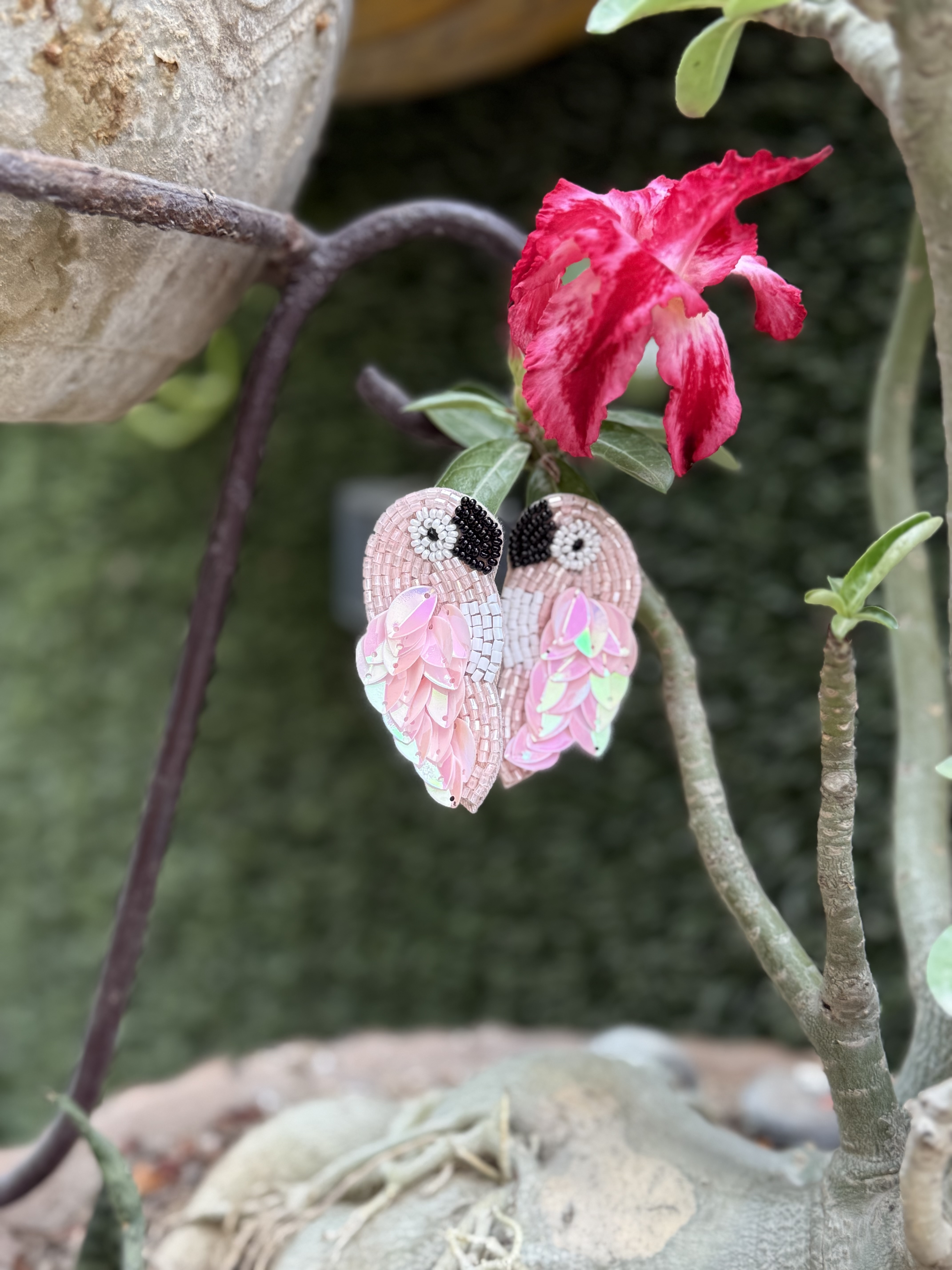 Blush Babe Handmade Beaded Earrings