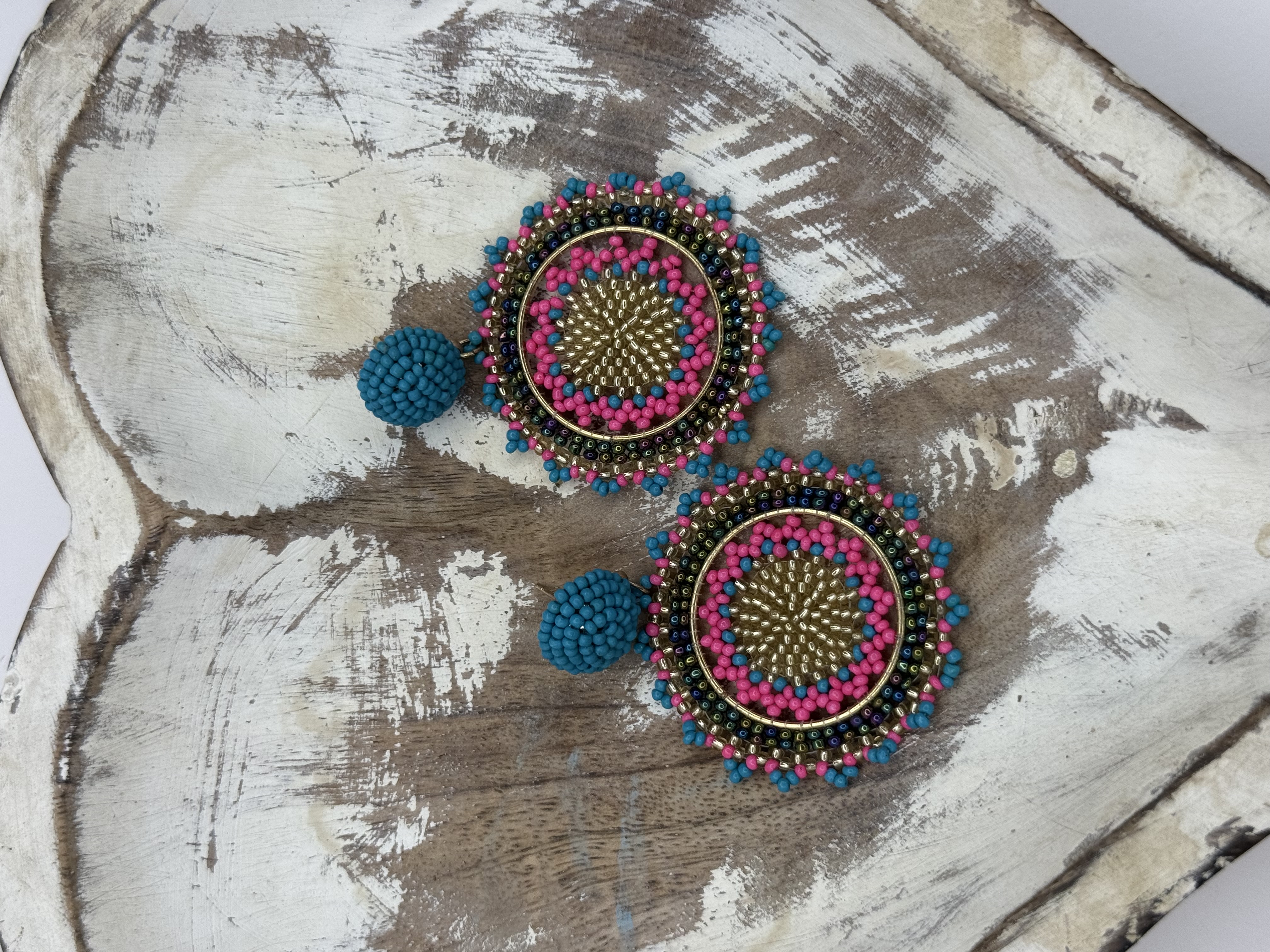 Boho Bloom Handmade Beaded Earrings