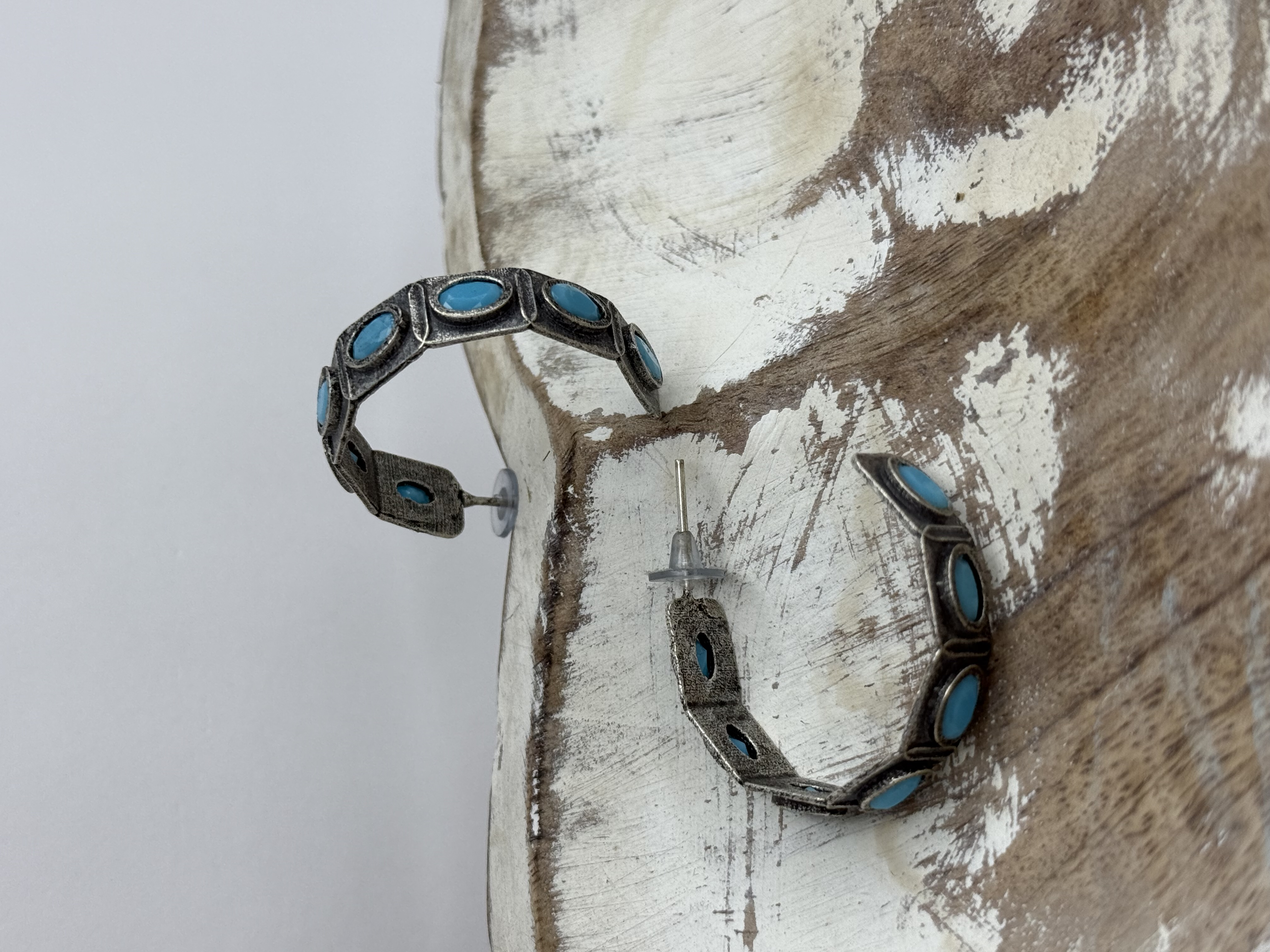 TealTales Silver Oxidized Studs