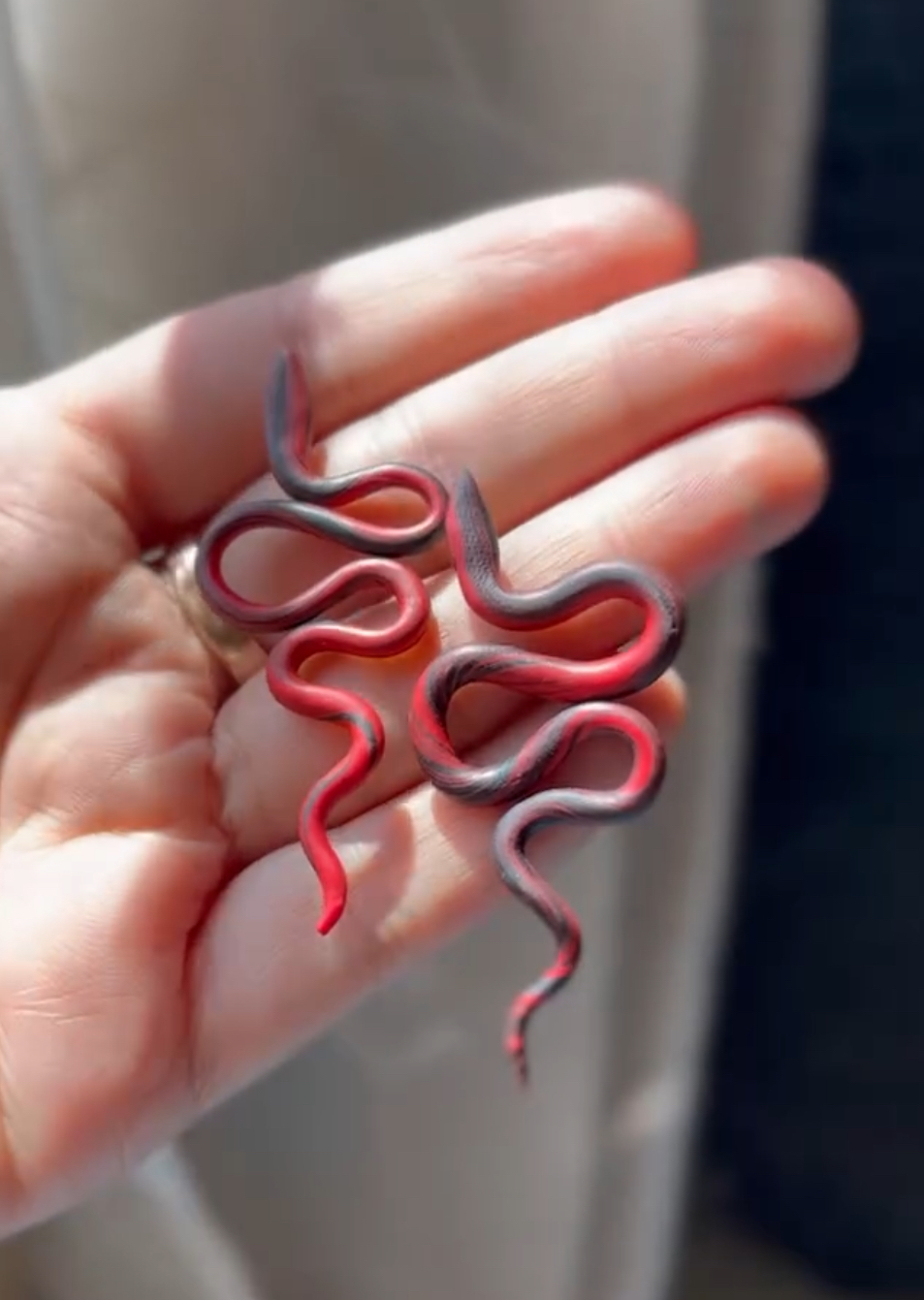 Crimson Eclipse Handmade Polymer Clay Earrings